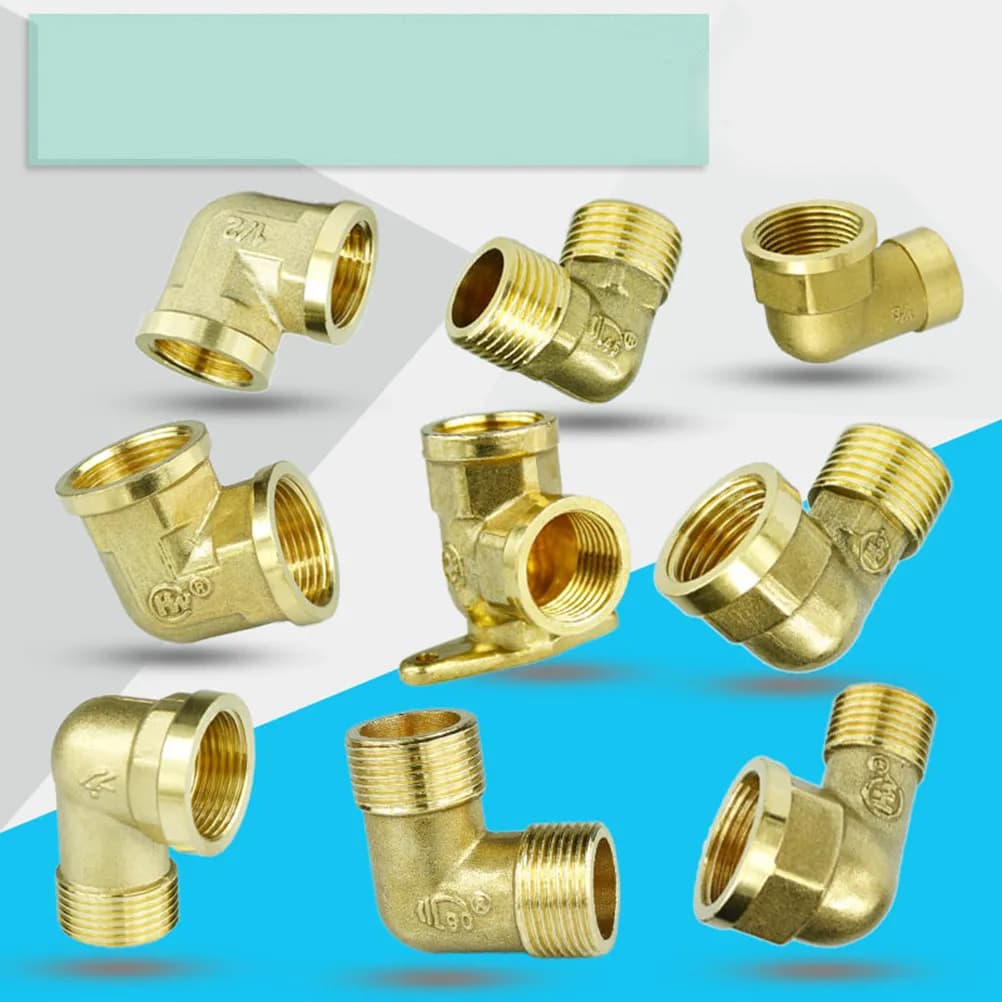 2Pcs Hose Elbow Connector 90 Degree Brass Female Male Garden Hose Repair Joint with Extra Gasket for Rv Water Intake No Leak