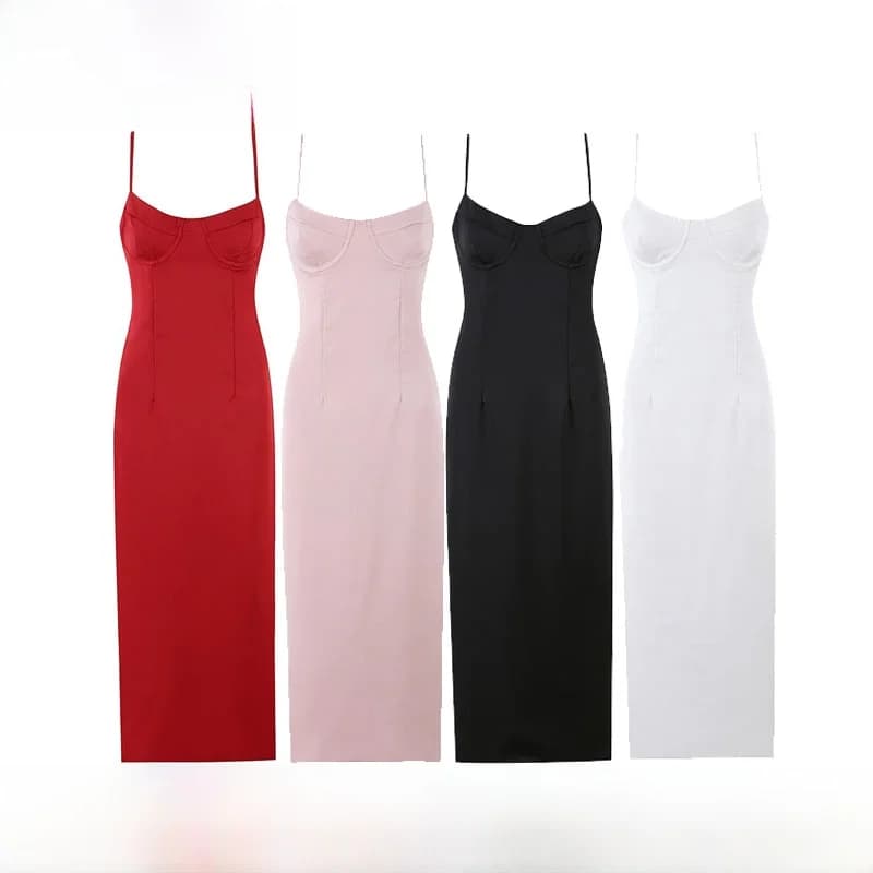 Fashionable Minimalist Wrap Strapless Dress Women's New Arrival Spring Summer Straight Cut Slim Fit Polyester Fiber City Commute