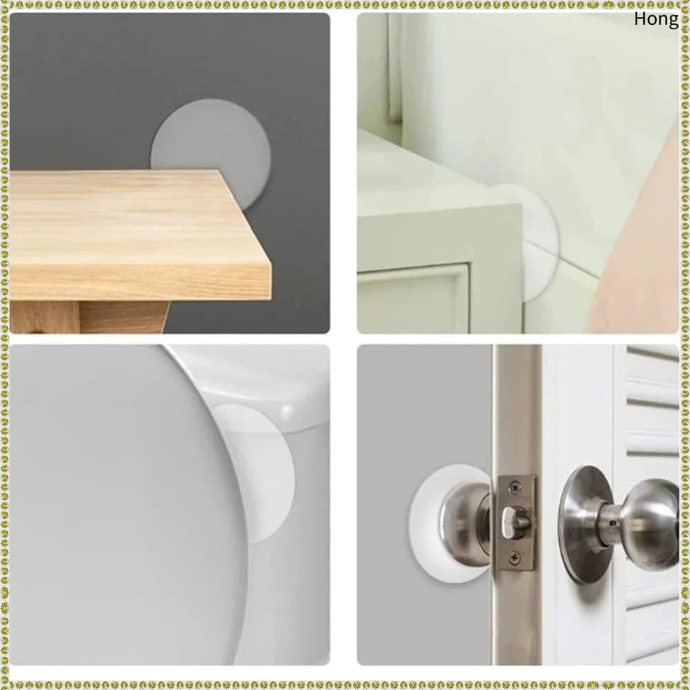 6/1pcs Door Handle Bumper Protective Plug Transparent Silicone Wall Protector Non-slip Round Door Stopper Muffler Self-adhesive