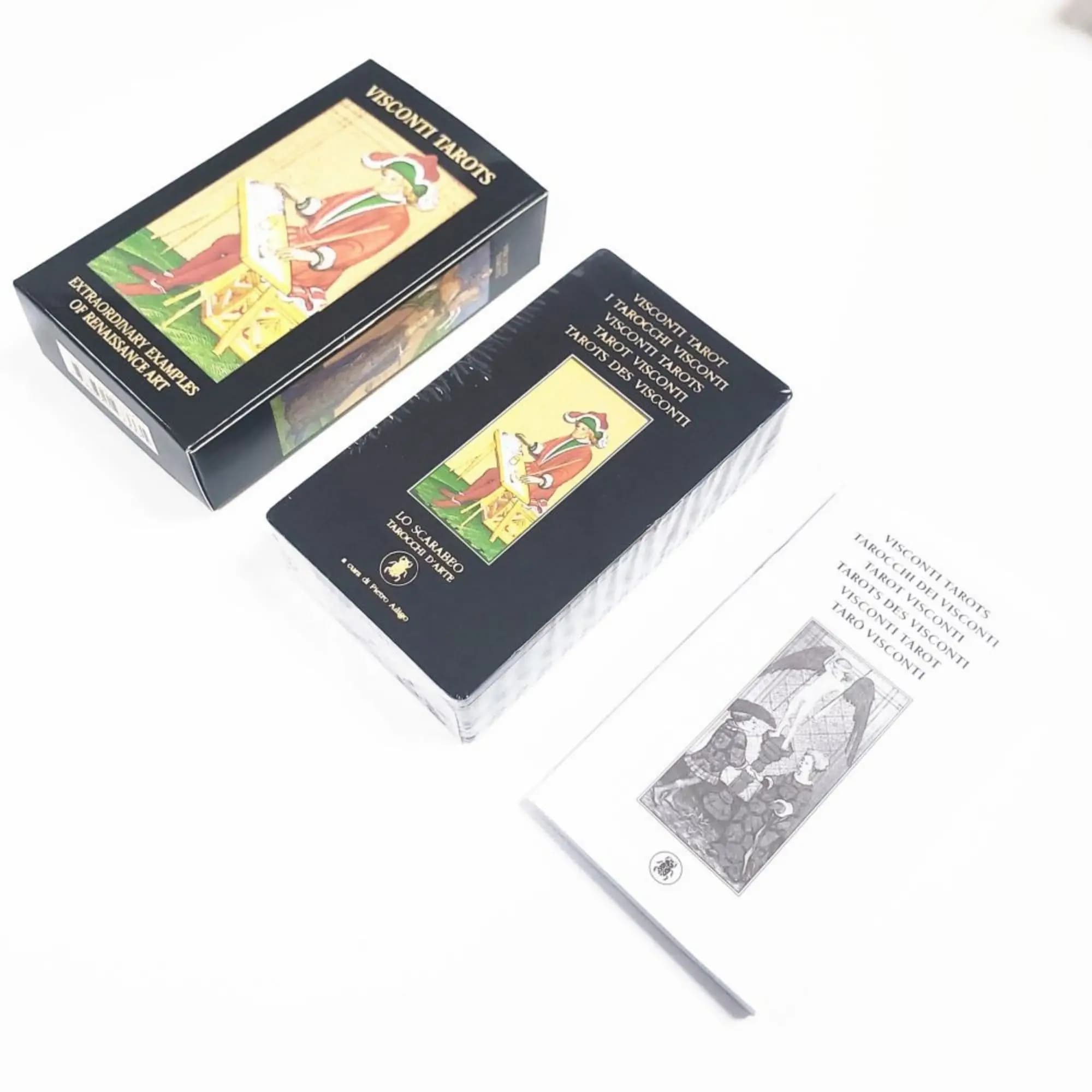 Vendita calda 12x7 cm Visconti Tarocchi A 80 Mazzo Oracle Tempo libero Intrattenimento Carta Riunione di famiglia Divinazione Gioco da tavolo