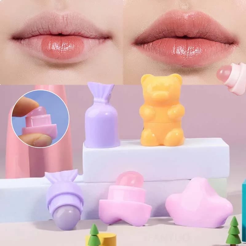Mini Pennello Labbra in Silicone Portatile, Pennelli Angolati Carini a Forma di Cartone Animato per Balsamo Labbra, Lucidalabbra, Correttore, Pennelli Trucco, Strumenti Cosmetici