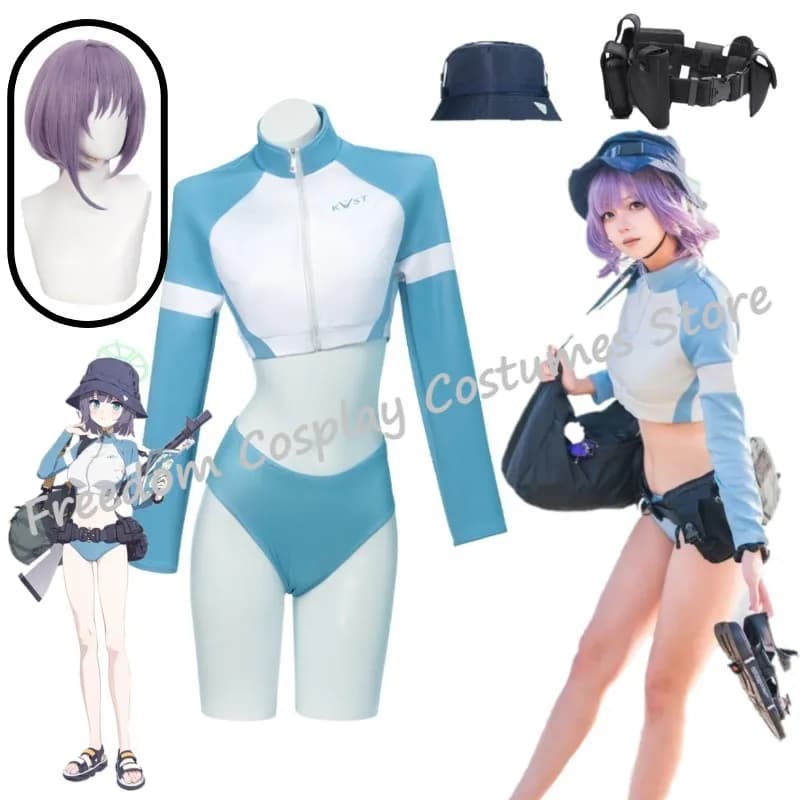 Sorai Saki Cosplay Anime Game Blue Archive Uniform Costume Summer Swimwear Hot Girls Y2k Streetwear Wigs Halloween Party Dress