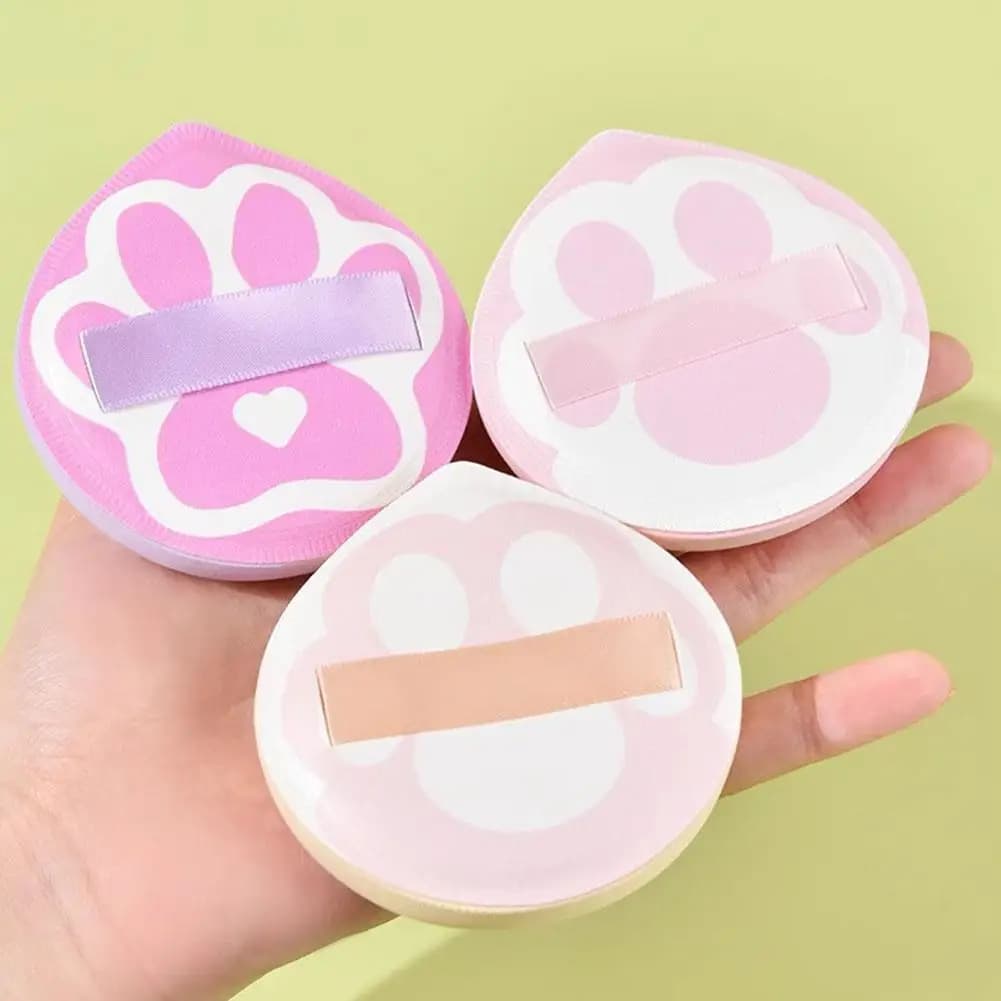 Spugna per Trucco a Forma di Zampa, Senza Lattice, Beauty Blender per Uso Umido e Asciutto con Nastro per Dita, per Fondotinta e Correttore