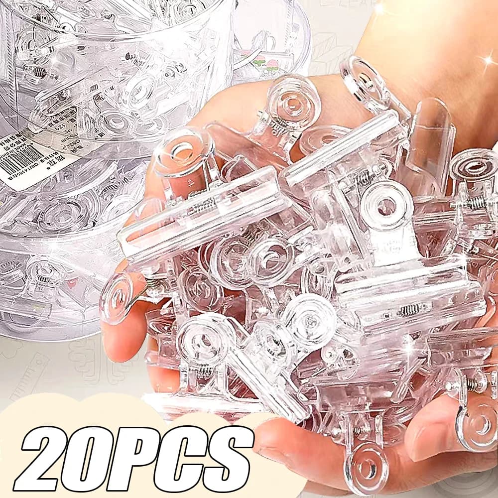 3/5/20 pezzi clip di tenuta clip di plastica a molla in acrilico trasparente mini cartella per carta di prova snack file studio scrivania da ufficio fornitura di stoccaggio