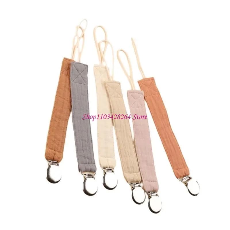 6pcs Baby Dummy Clip Catena per ciuccio Portaciuccio per bambini Neonati Massaggiagengive Clip in cotone Catena per ciuccio per