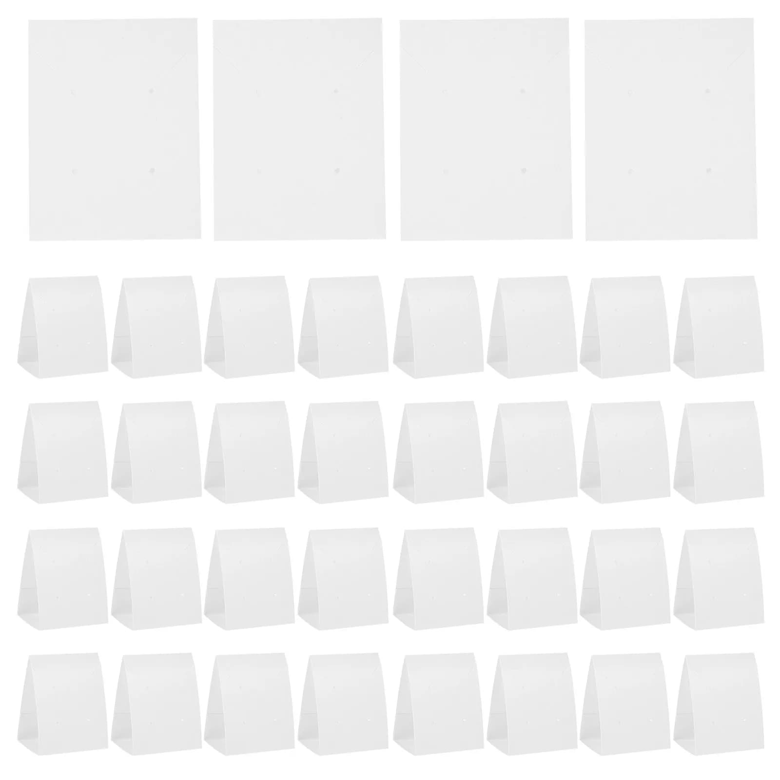 100Pcs Blank Jewelry Display Cards Paper Earring Cards for Earrings Necklaces Hairpins DIY Jewelry Packaging Stand-Up Foldable