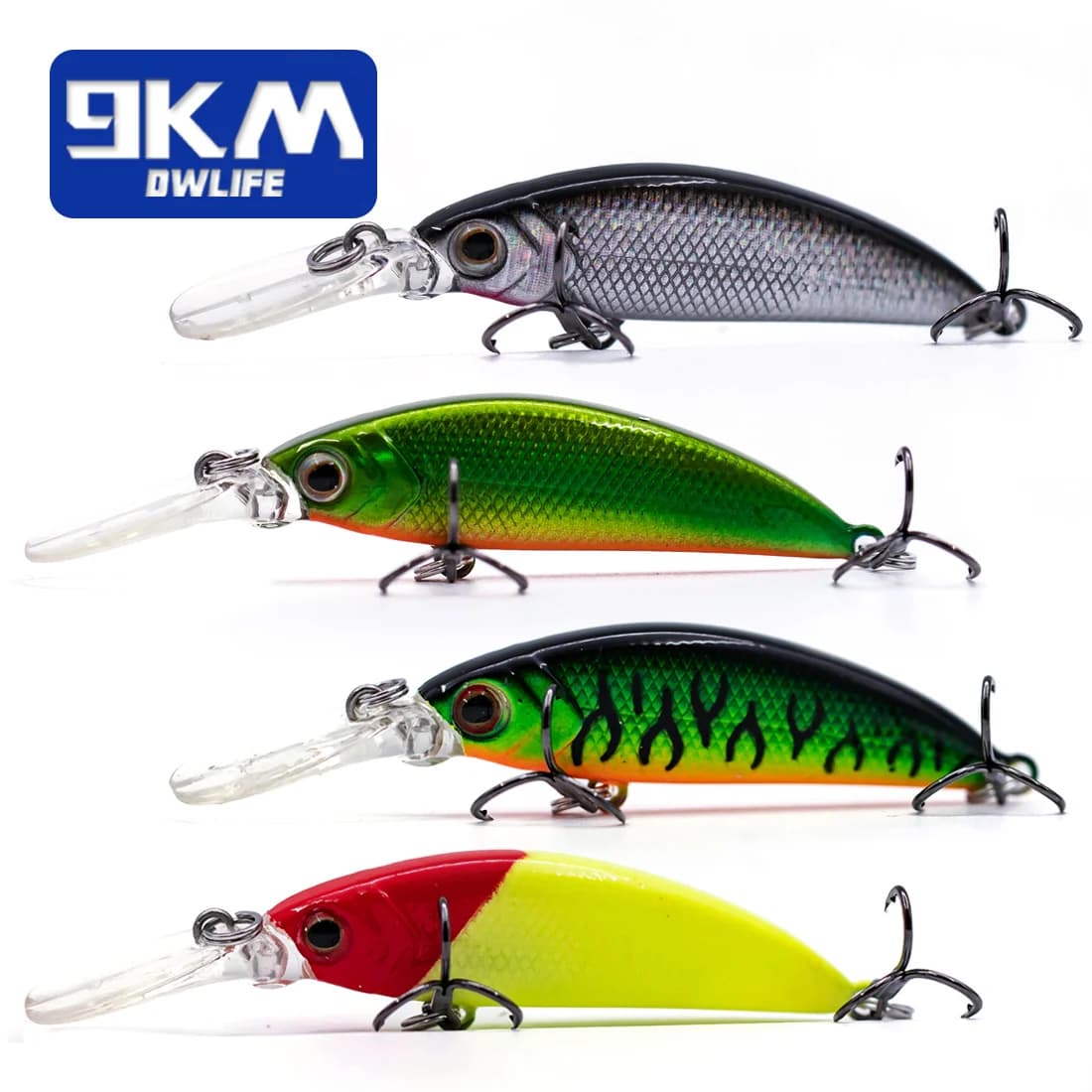 Esche da pesca per pesciolini duri Immersioni profonde Crankbait Jerkbait Esche affondanti Ami tripli Esche da pesca Walleye Swimbait realistico