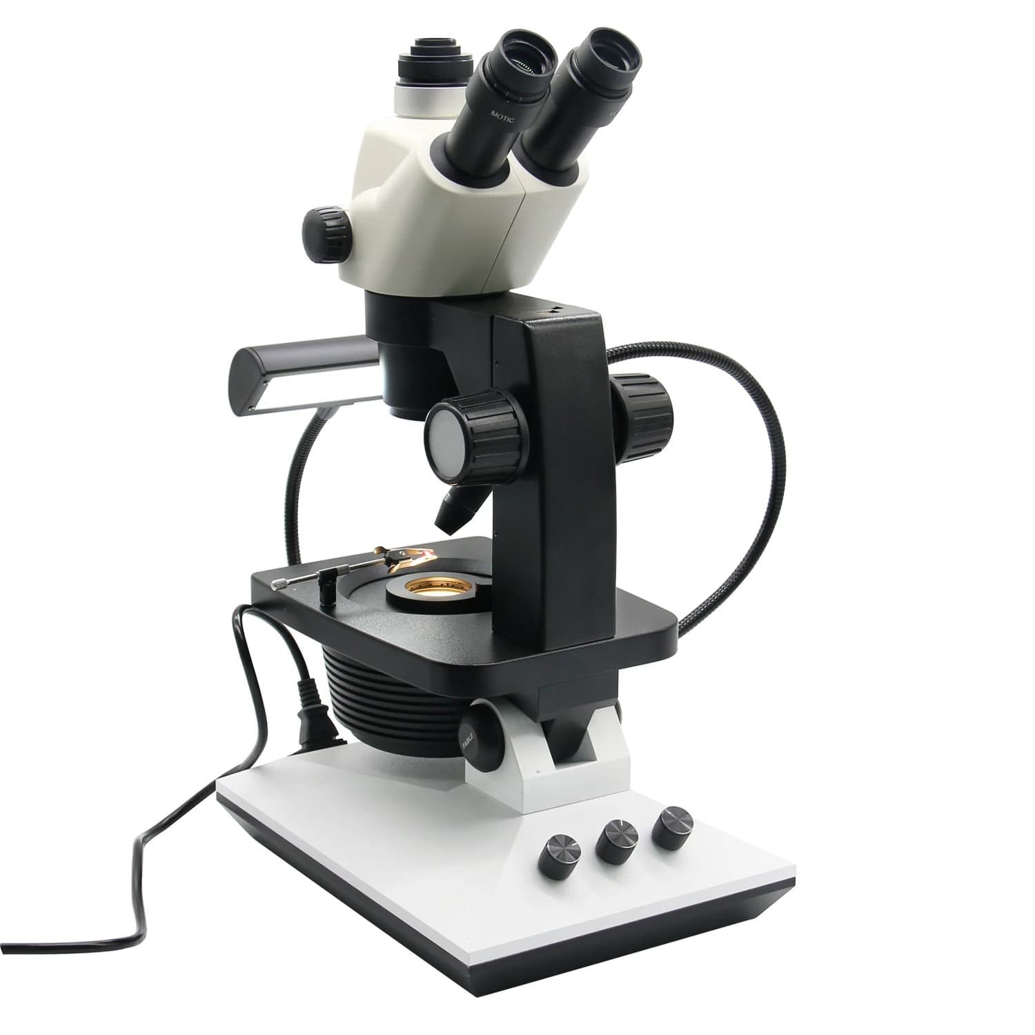 Fable Brand's 10W Illumination Mode Multifunctional Laboratory Composite Optics Trinocular Stereo Gemstone Microscope