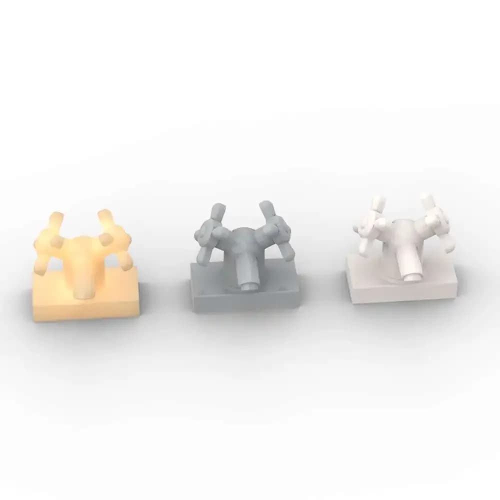 MOC 10PCS 6936 Rubinetto 1x2 Con Doppie Maniglie Building Blocks Lavello Rubinetto Educazione Mattoni Particelle Puzzle Giocattolo Per Bambini Regalo Di Compleanno