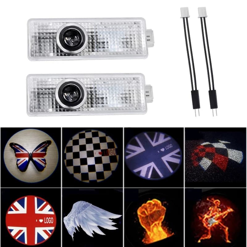 Per MINI Cooper Auto Logo Porta Luce Proiettore A Led Lampada di Benvenuto Luce Decorativa per One S R55 R56 R60 F55 F56 Countryman Clubman