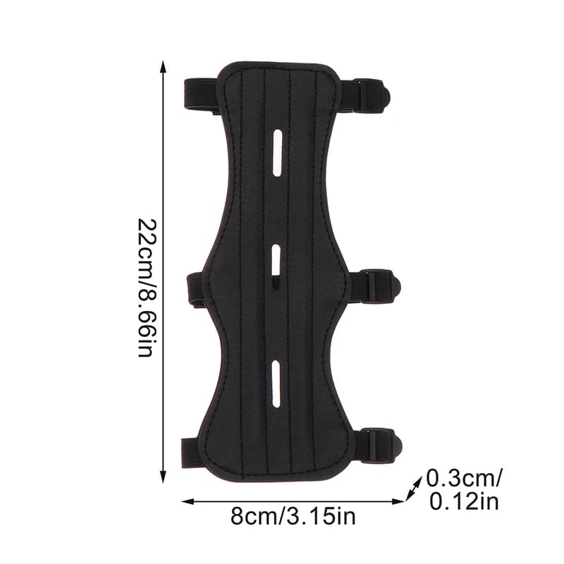 Adjustable Leather Archery Arm Guard – 3 Straps Forearm Shield, Comfortable Safe for Bow Hunting & Target Practice