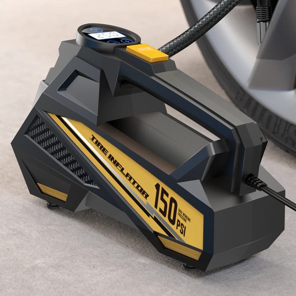 Pompa d'aria portatile Carsun 12V con cavo, gonfiatore pneumatici 150Psi con luce LED, compressore elettrico per veicoli, bici e palloni sportivi