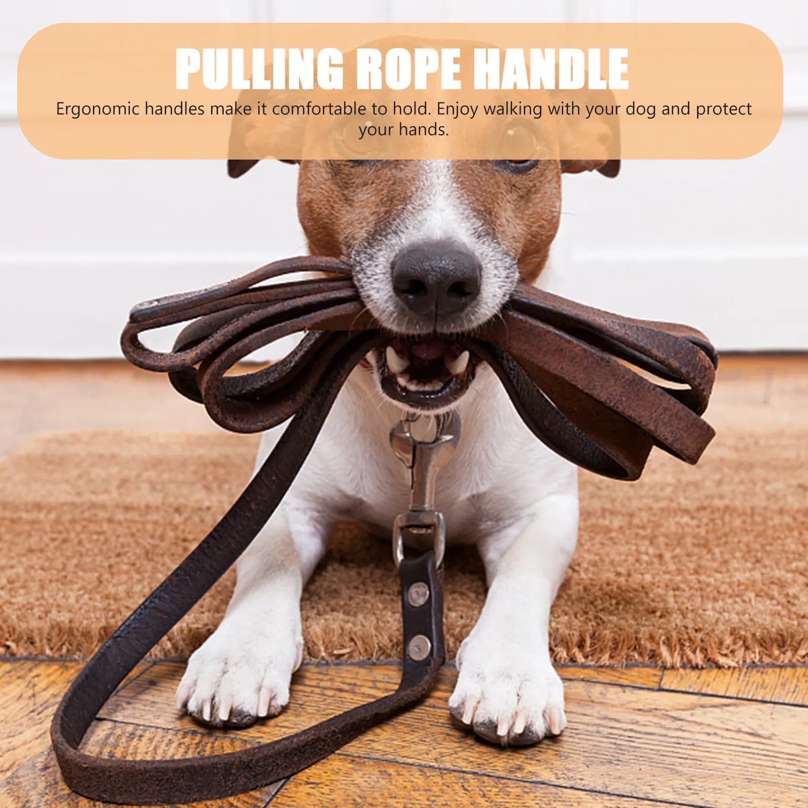 6Pcs Pet Pulling Strap Handle Rubber Dog Leash Hand Grip Ergonomic Comfortable for Walking Running Hiking Training Leash