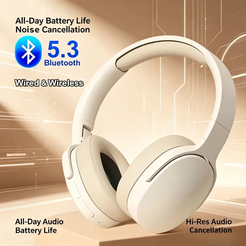 New Bluetooth 5.3 Headsets Gaming Headphones Dual Mode Wireless Earphones Foldable Noise Reduction Music Headsets