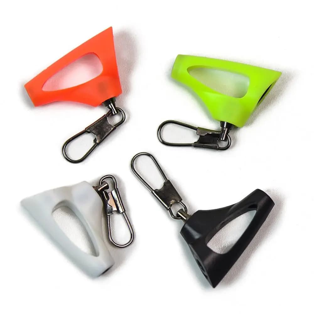 4/10 pcs swivel plastic head with fishing hook Sinker Slip transparent clip Snap fishing weight slide for braid lenza