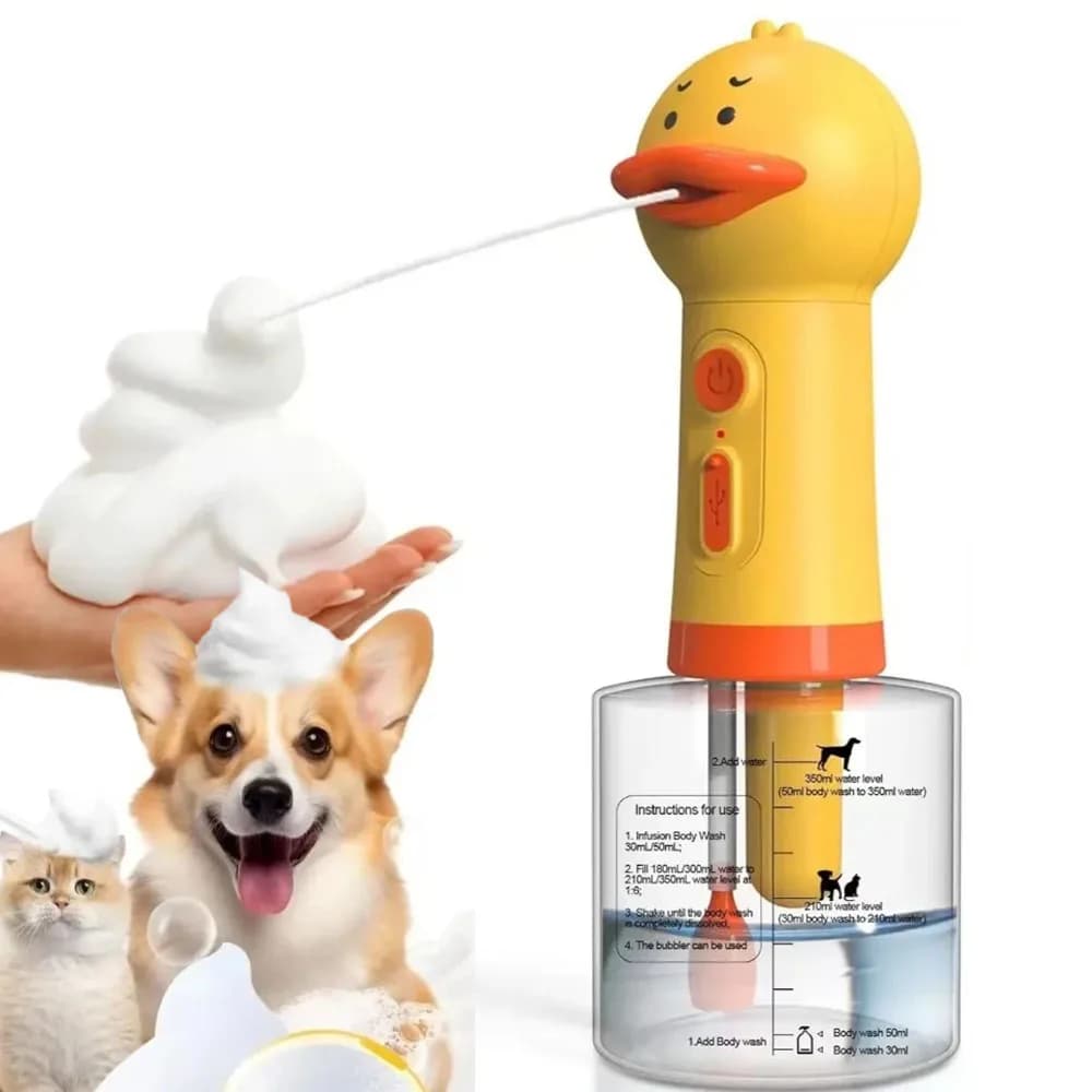 Electric Foaming Shampoo Dispenser for Dog and Cat Bathing, Rechargeable Soap Dispenser