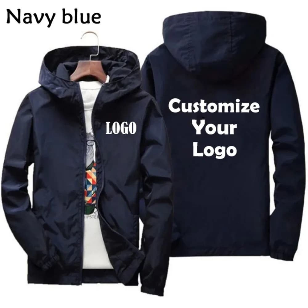 Custom Unisex Hooded Windbreaker UV Protection Waterproof Jacket Men Women Spring Summer Lightweight Outdoor Sports Coat Jackets