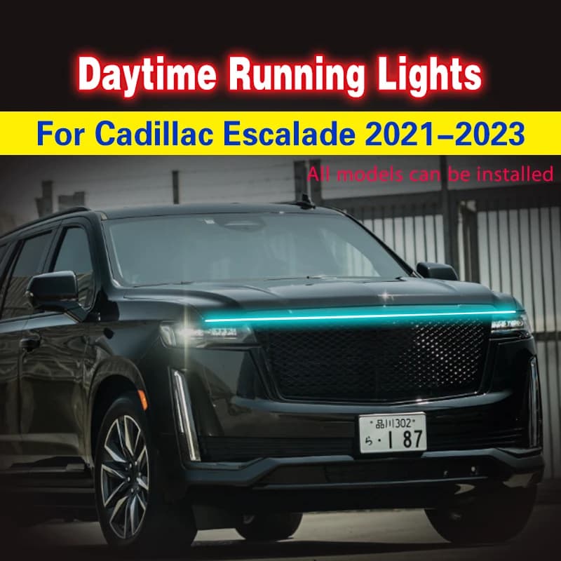 12V Car Hood Light Strip LED Luce di marcia diurna per Cadillac Escalade 2021-2023 Impermeabile Auto Hood Lampada ambientale decorativa