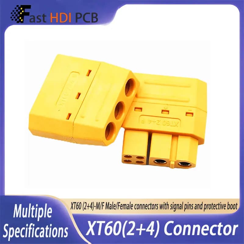 Set di Connettori XT60-F/M a 6 Pin con Guscio Protettivo, Alta Corrente 20A + Pin di Segnale per Batteria e Controller per Droni