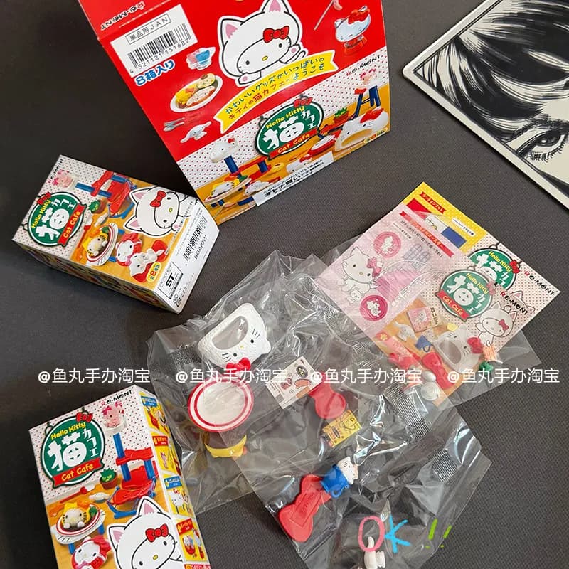 RE-MENT Hello Kitty KT Cat Cafe Blind Box Giocattoli Miniature Action Figure Modellini da Collezione Ornamenti
