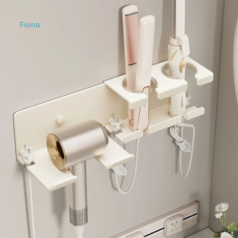 ✔Adhesive Wall Mounted Hair Care Tool Organizer,Multi-Purpose Holder for Hair Dryer,Straightener and Curling Iron