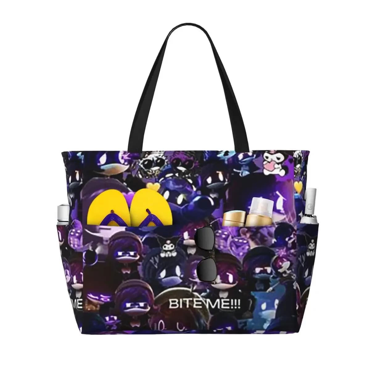 Murder Drones Uzi Collage Beach Tote Bag Sport Gym Yoga Duffle Large Tote Bag Women Travel Bag Fitness bag