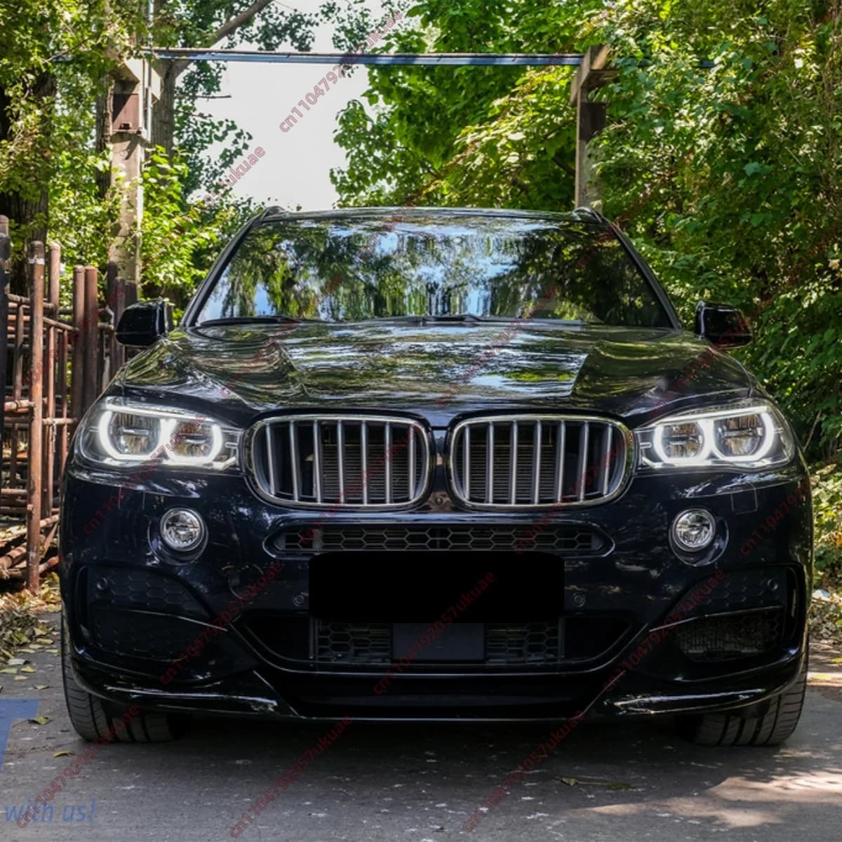 For BMW X5 F15 M-Sport 2014-2018 Front Bumper Lip Splitter Glossy Black ABS Diffuser Spoiler Parts Under Chin Cover Trim tuning