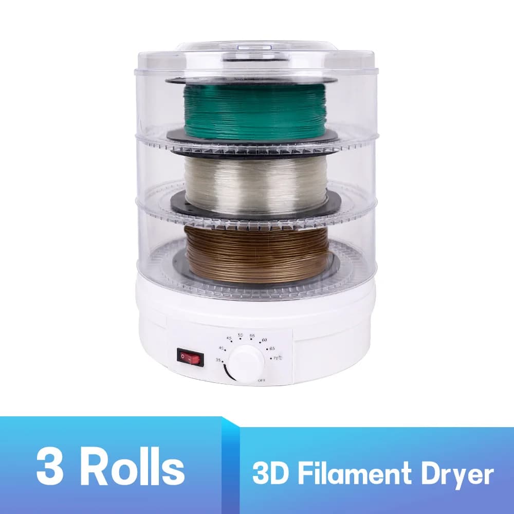 3 roll dehydration filament drying box 360 ° Hot air heating for 3D printer material ABS PLA PETG TPU FDM 1.75 mm/2.85 mm