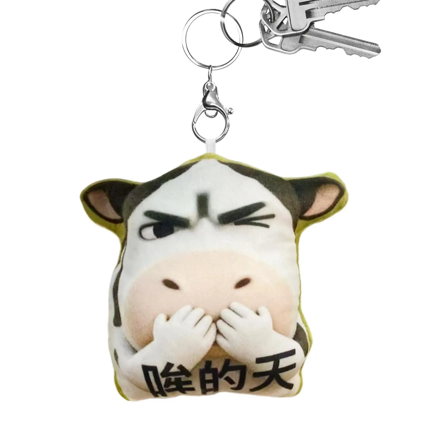 Portachiavi a forma di animale, ciondolo per borsa, portachiavi a forma di mucca imbottita per uomo, donna, ragazzo, ragazza, giovani, adolescenti, marito, figlio, figlia