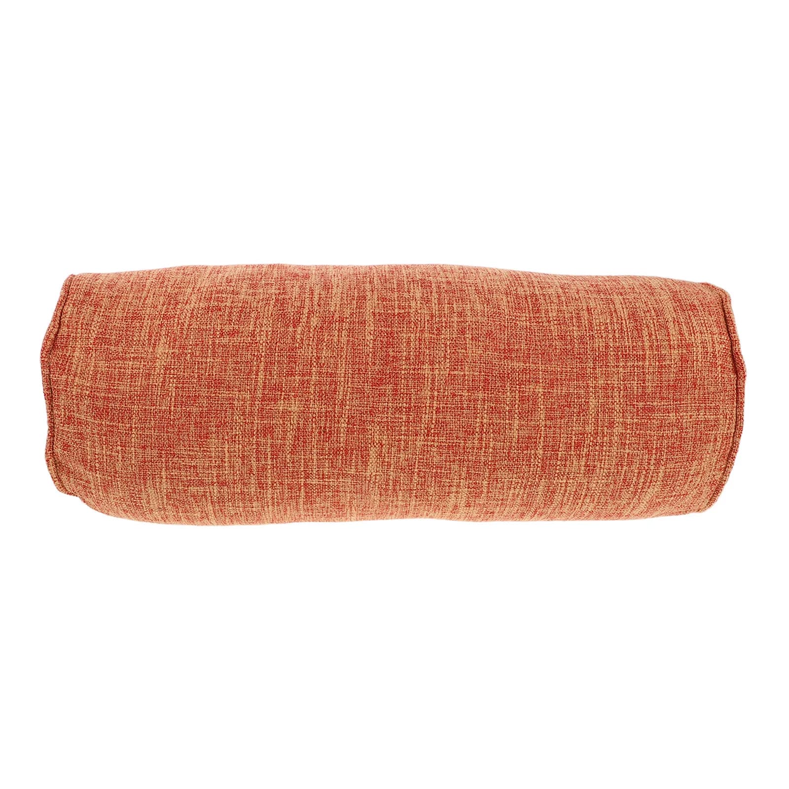 Travel Neck Roll Pillow Cover Cotton Linen Cylinder Pillow Cover Washable Removable Zipper 40x15x15cm Orange Soft Breathable