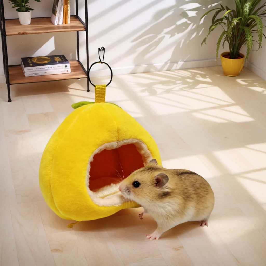 Winter nest in cotton for hamsters Pet Warm winter fur bag House Small nest House for hamsters Golden Nido for rats Nido for sleeping