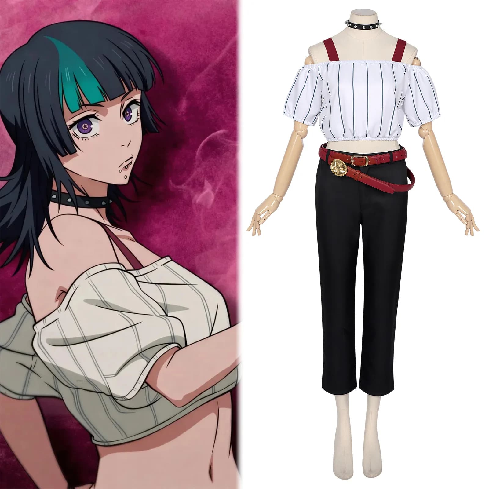 Costume di Halloween da donna e ragazza, stile Esecuzione JJK, per cosplay di Kirara Hoshi dal film Anime Jujutsu Kaisen Culling Game