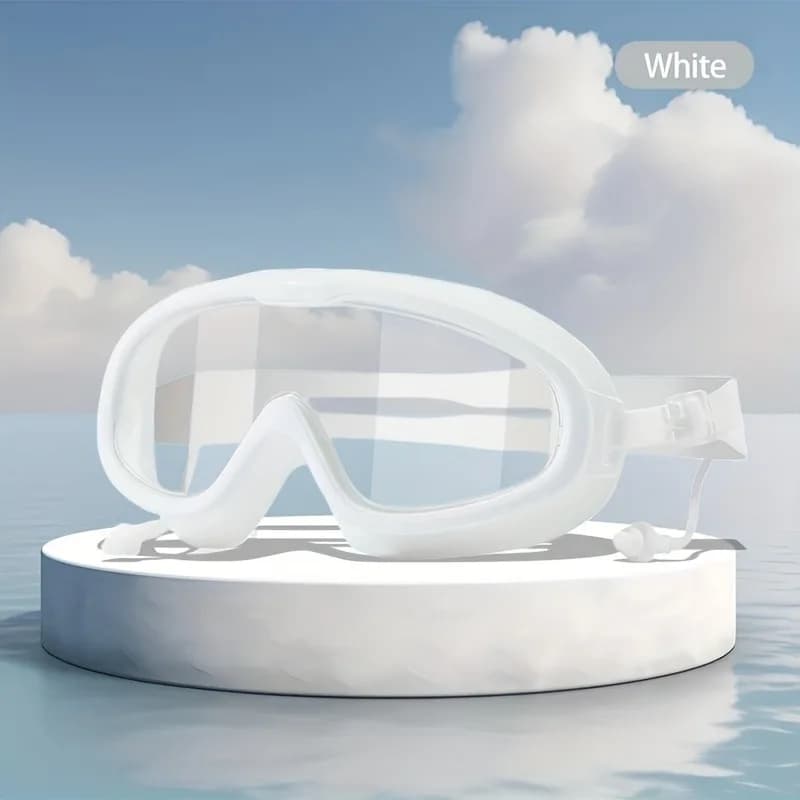 Swimwear with Large Visual and Footwear, Transparent Lenses Anti-fog, Adjustable Strap, Swimming Glasses Waterproof for Adults