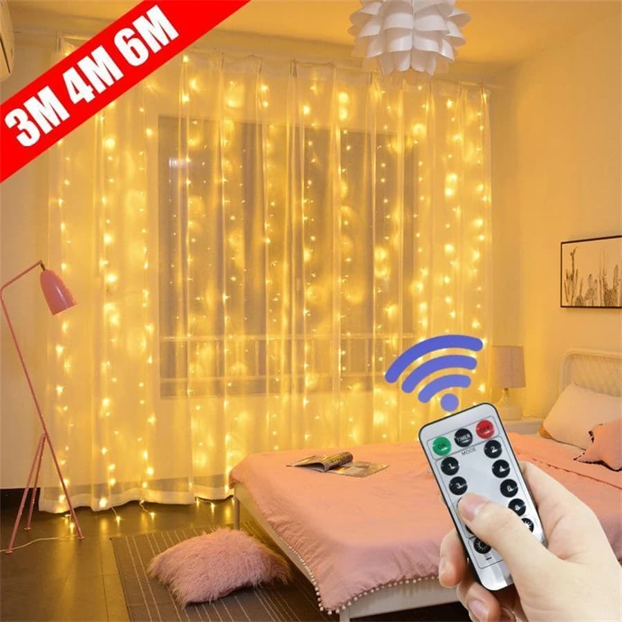 Luci a tenda USB per le feste, luci a stringa fatate per giardino, cortile, matrimoni, compleanni, Natale, festa della mamma, decorazioni per camera da letto