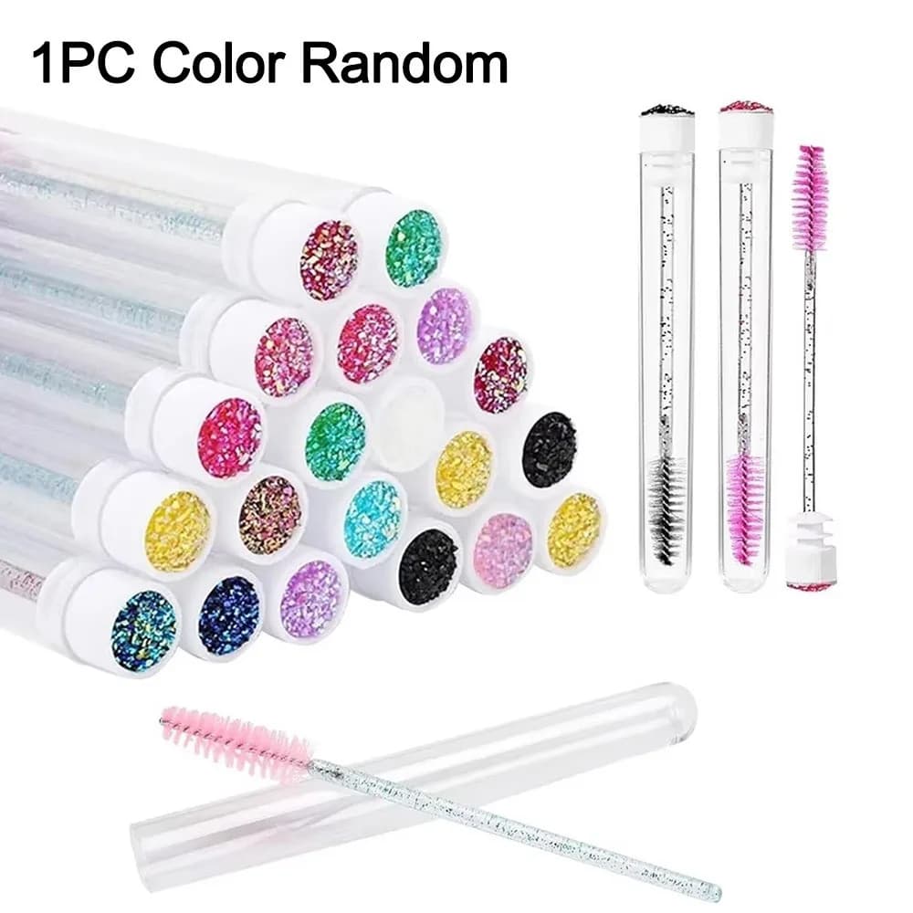 New Reusable Sparkling Eyelash Brushes in Mascara Stick Pipes with Container Case Mascara Brushes Makeup Tools