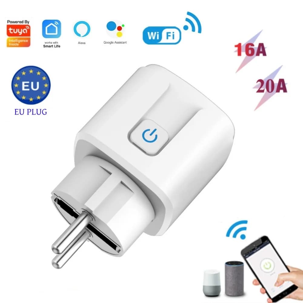 EU Plug Intelligent 16A/20A Multifunctional Wi-Fi Intelligent Plug With Power Monitoring APP Vocal Support Support Google Assistant