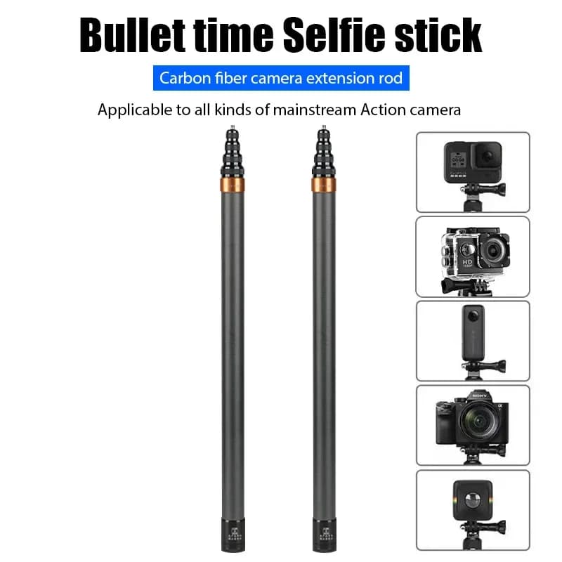 Bastone selfie invisibile in edizione estesa in fibra di carbonio per Insta360 X3 GO 3 Action 4 Accessori per selfie stick GoPro