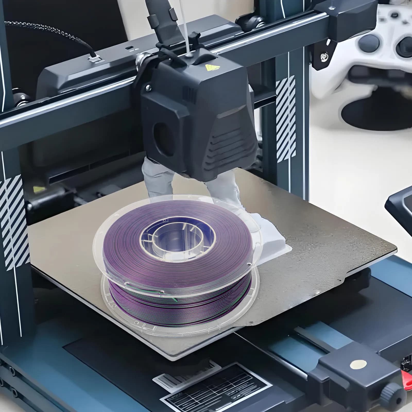 1 1.75 mm 3D printer filament roll, tricolor PLA, high precision smooth printing, extended length, compatible with most 3D printers