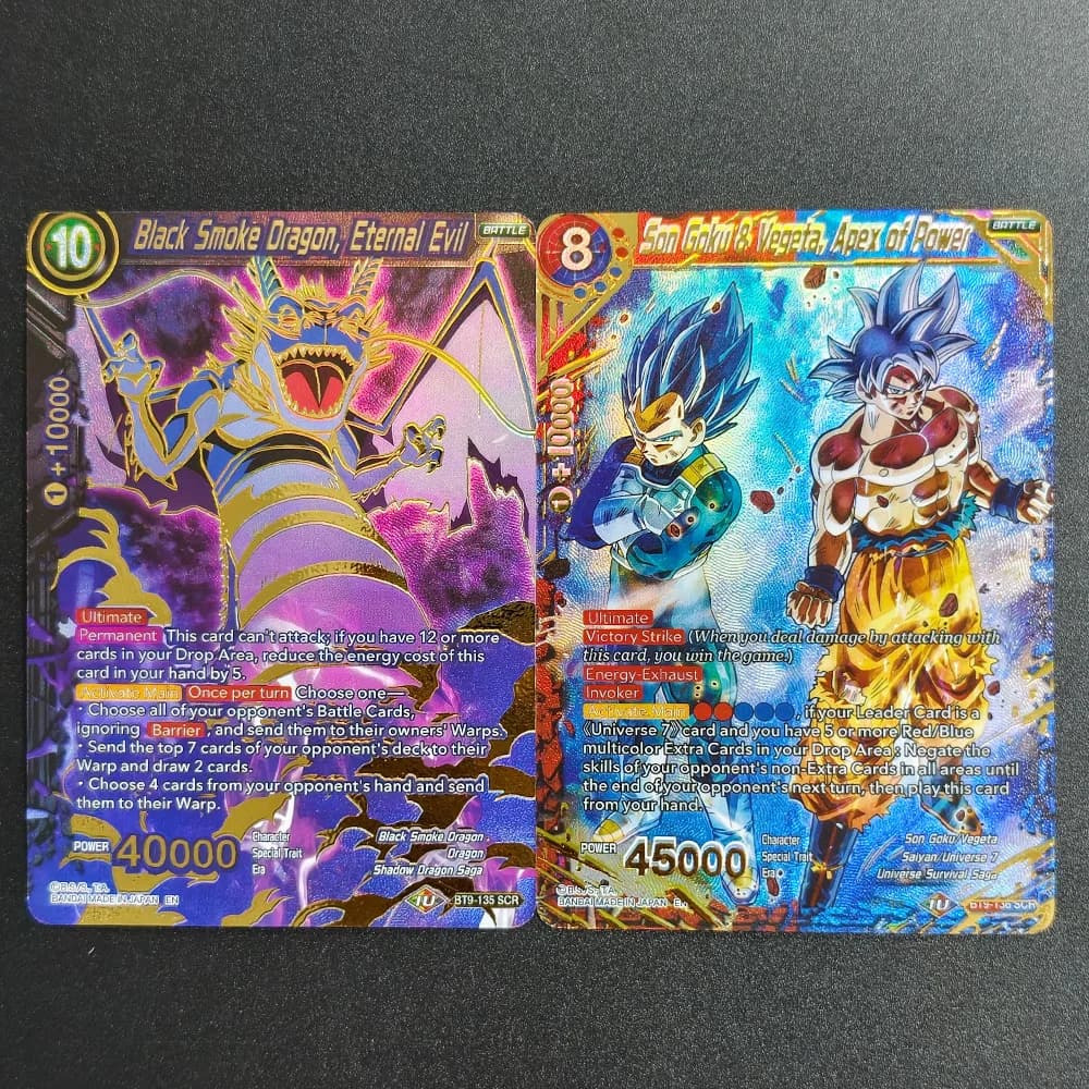 2026 DIY Texture Dragon Ball Super TCG Black Smoke Dragon Son Goku Vegeta Apex of Power Edizione Limitata Carta Premium da Collezione