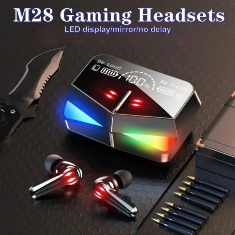 Bluetooth M28 Bluetooth wireless earphones low latency Play heads with noise reduction for HD calls with microphone