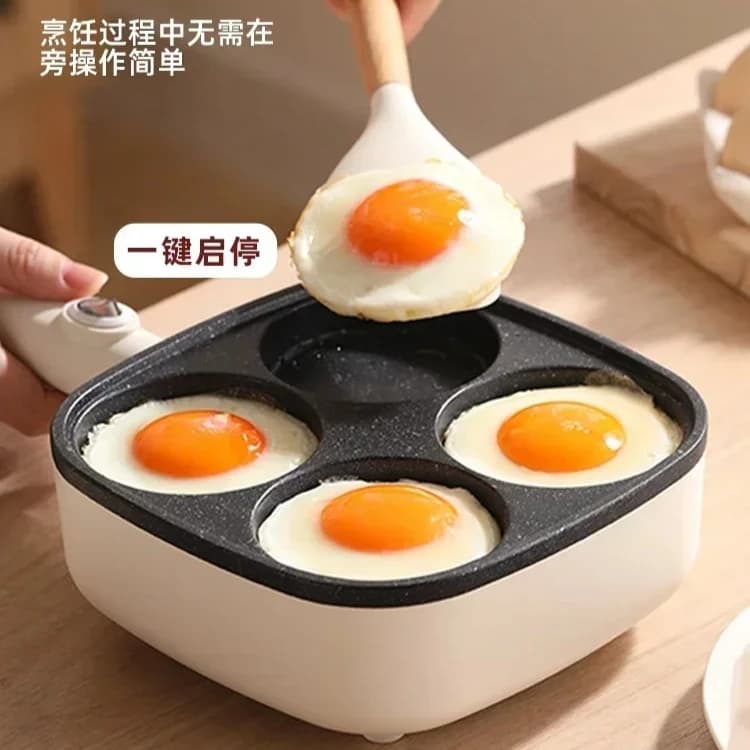 Padella Antiaderente Tre-in-Uno con Quattro Scomparti per Omelette, Ideale per Cucina Commerciale e Colazioni