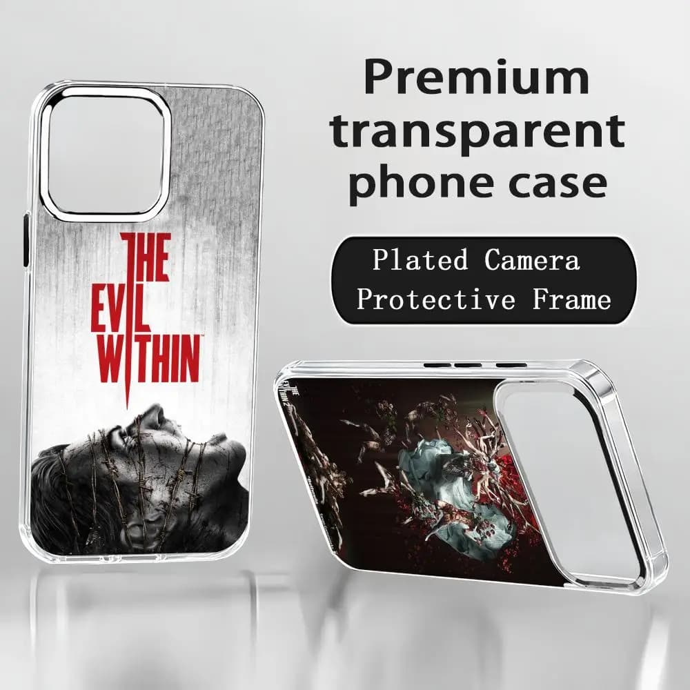 The Evil W-Within Phone Case For iPhone 17 air 16 15 14 13 12 11 Pro Max Plus Chrome Button Camera Ring Transparent
