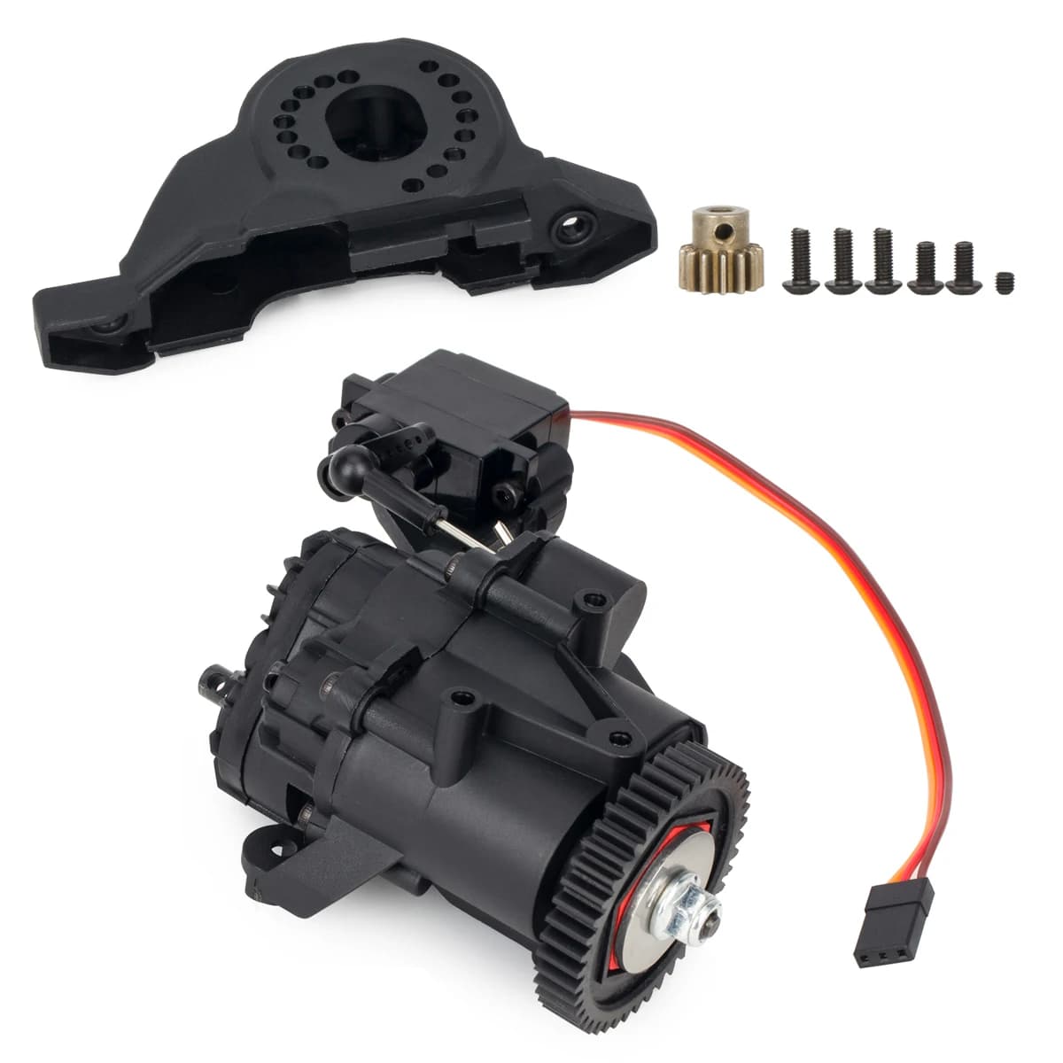 Cambio in plastica a doppia velocità con ingranaggi interni di trasmissione e servo per parti di aggiornamento 1/10 RC Crawler Car TRX4 TRX6
