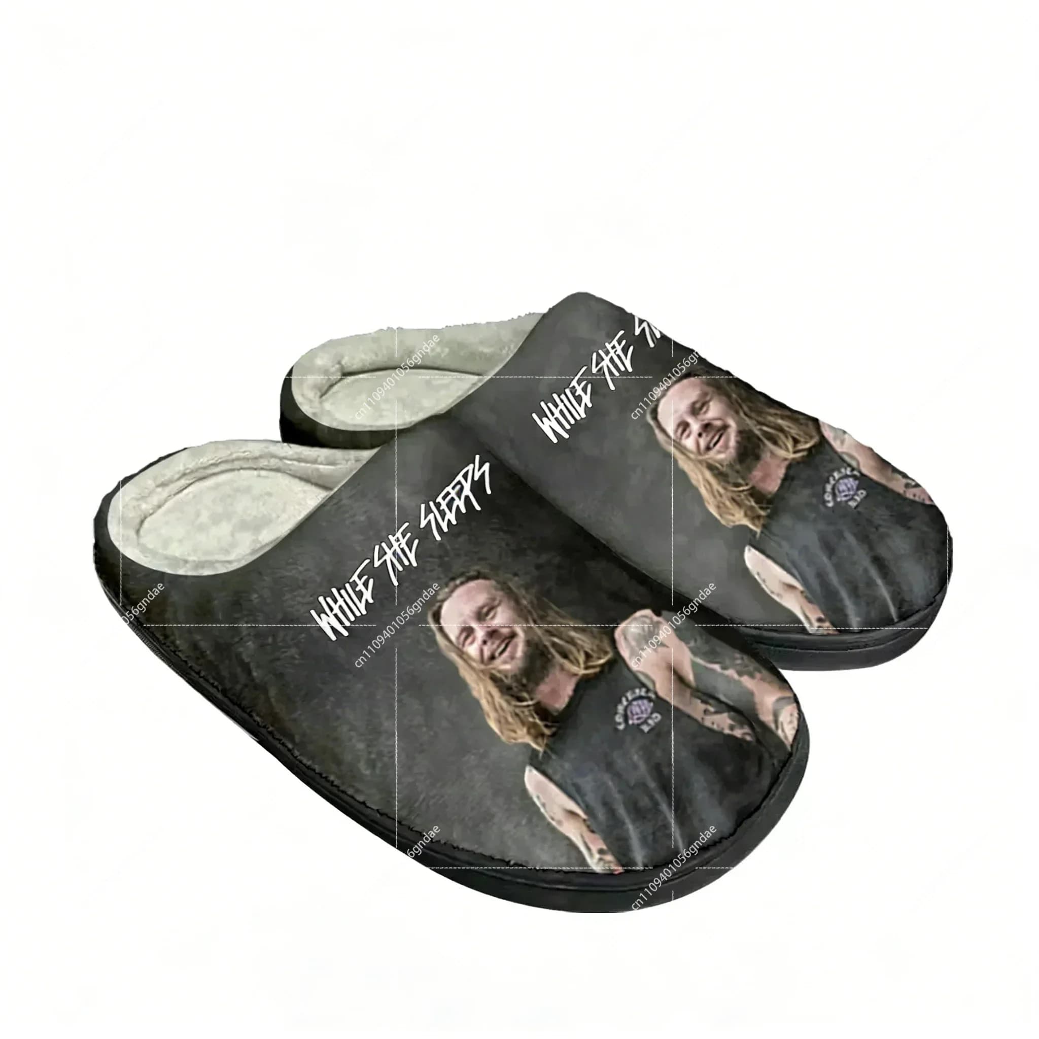 While She Sleeps Metalcore Band Home Cotton Custom Slippers Mens Womens Sandals Plush Bedroom Keep Warm Shoe Thermal Slipper