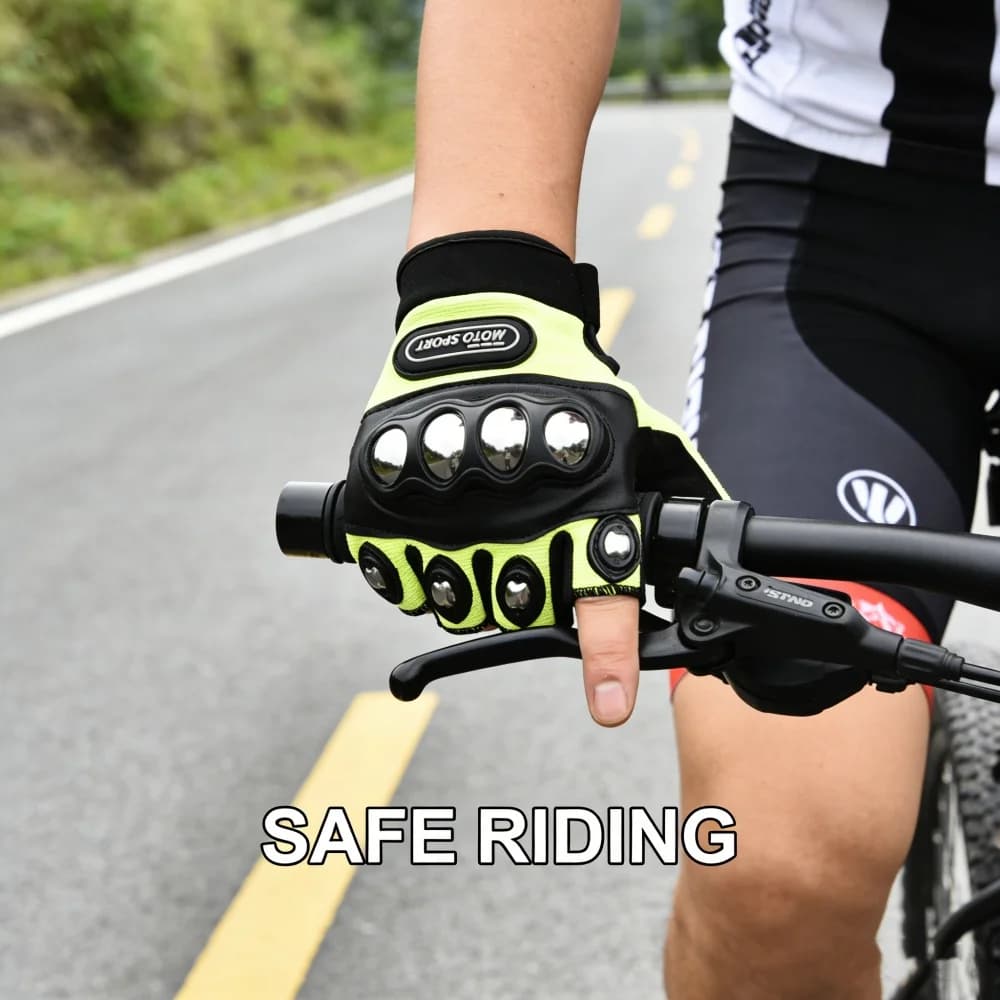 Guanti Estivi da Moto Mezze Dita Traspiranti per Motociclisti, Guanti da Ciclismo ATV MTB, Protezione Palmo Anti-caduta, Protezione Moto