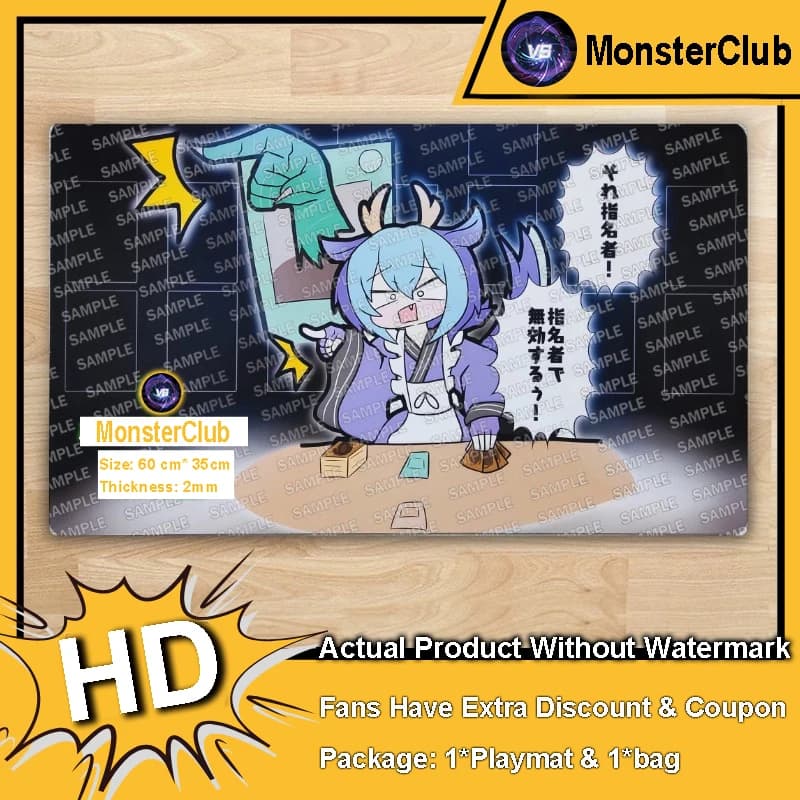 YuGiOh Lavanderia Dragonmaid Playmat Called By The Grave TCG CCG Mat Gioco da tavolo Pad Gioco di carte collezionabili Tappetino per mouse Borsa 600x350x2mm