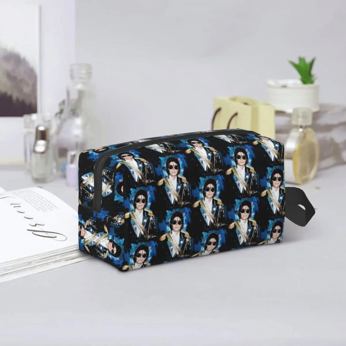 Michael 1984 Grammys Jackson Pop Art Portrait Pencil Case for Kids Pen Box Pencil Bag Stationery Supplies Women Organizer Pouch