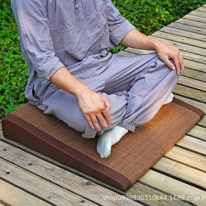Wedge Cushion Zen Home Thickened Meditation Cushion Natural Bamboo Silk Sitting Cushion Zafu Durable Breathable Comfortable Soft