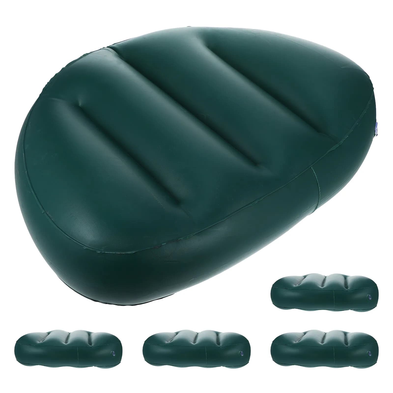 Set di 5 Cuscini Gonfiabili per Sedile Kayak, in PVC Rinforzato, Pieghevoli, con Supporto Ergonomico per la Schiena, Gonfiaggio Rapido, per Campeggio e Pesca