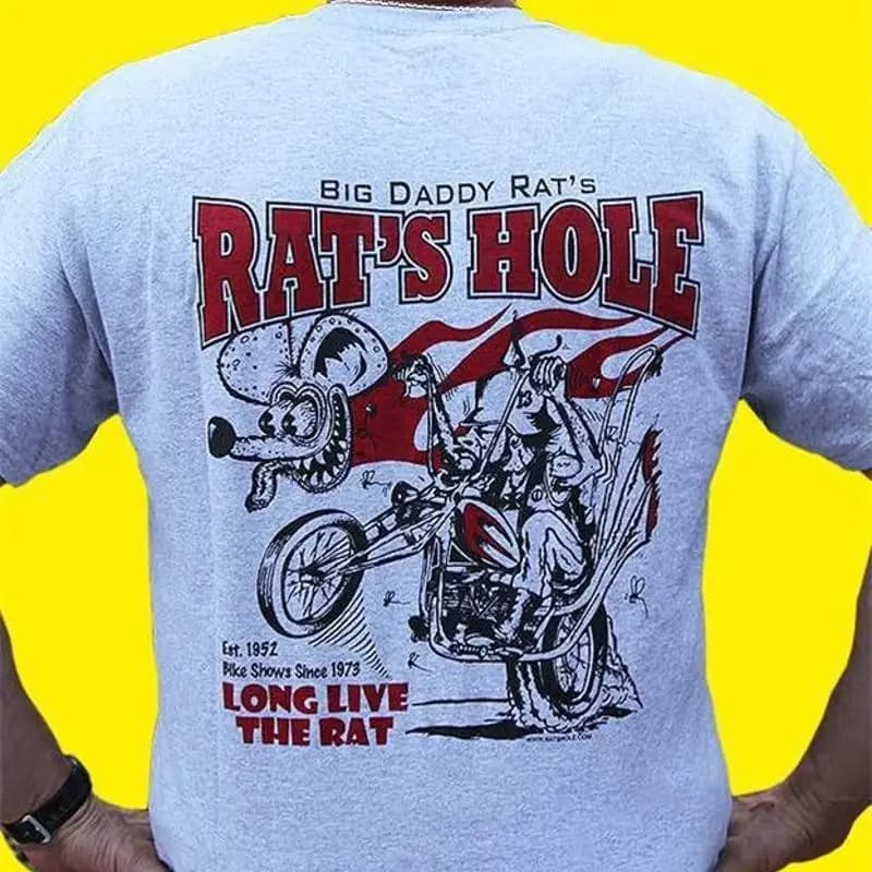 Rat's Hole Ash 1969 Tuff Ash Camicia Vintage Art Rat Fink Big Daddy Rat cotone